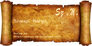 Szanyi Margó névjegykártya